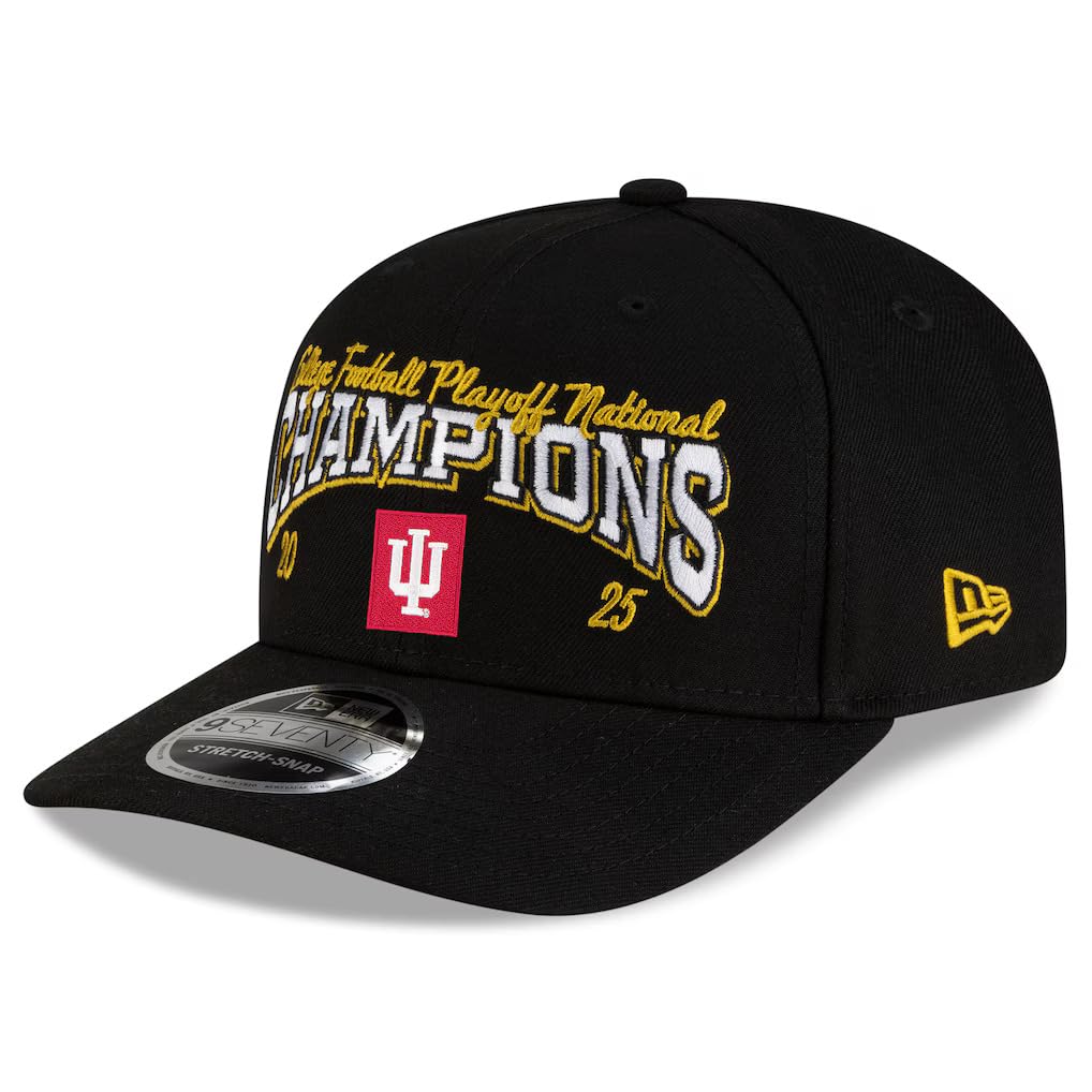 New Era Indiana Hoosiers 9SEVENTY National Football Champions Locker Room Snapback Cap - NCAA, 2025-26 Black Championship Hat