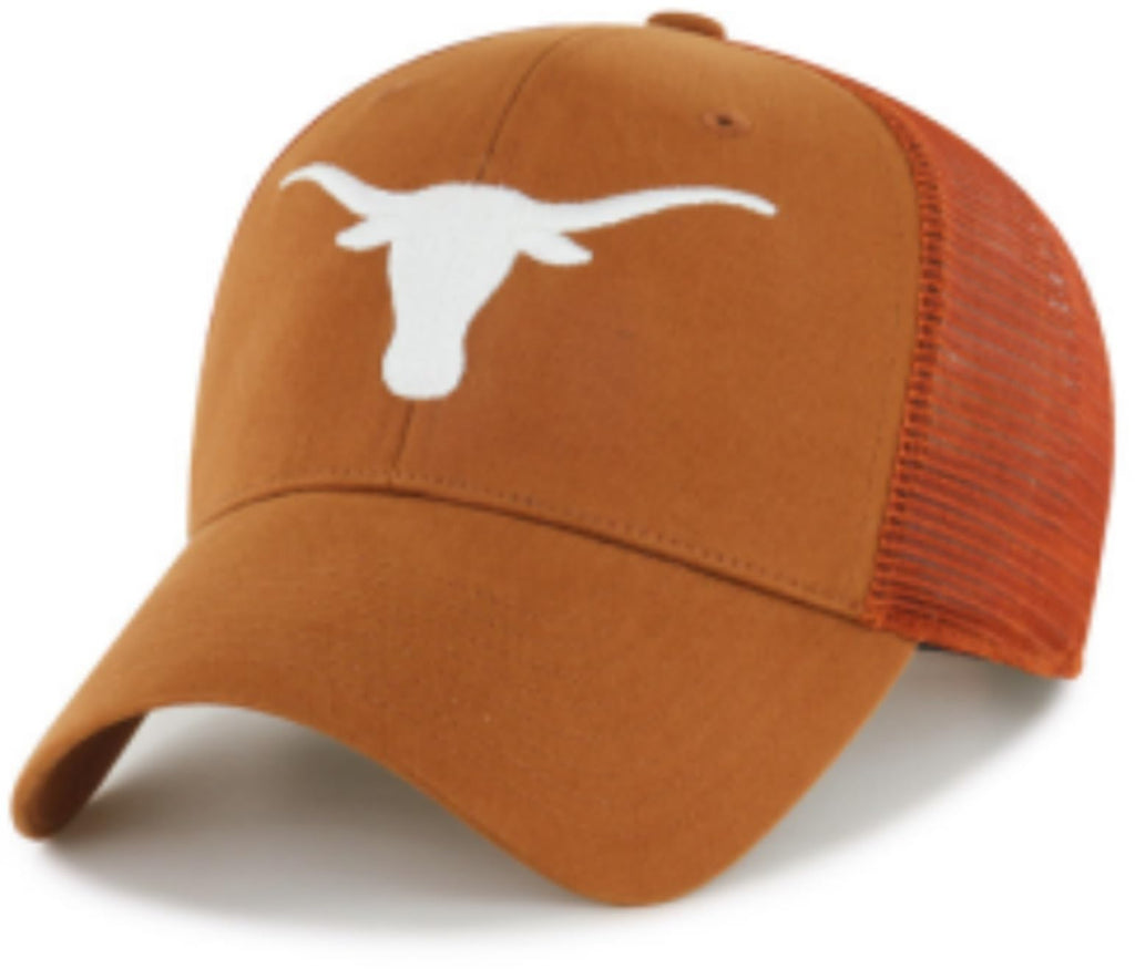 Officially Licensed Texas University Mesh Trucker Orange/White MVP Hat Classic Adjustable Embroidered Primary Team Logo Structured Snapback Baseball Sports Cap