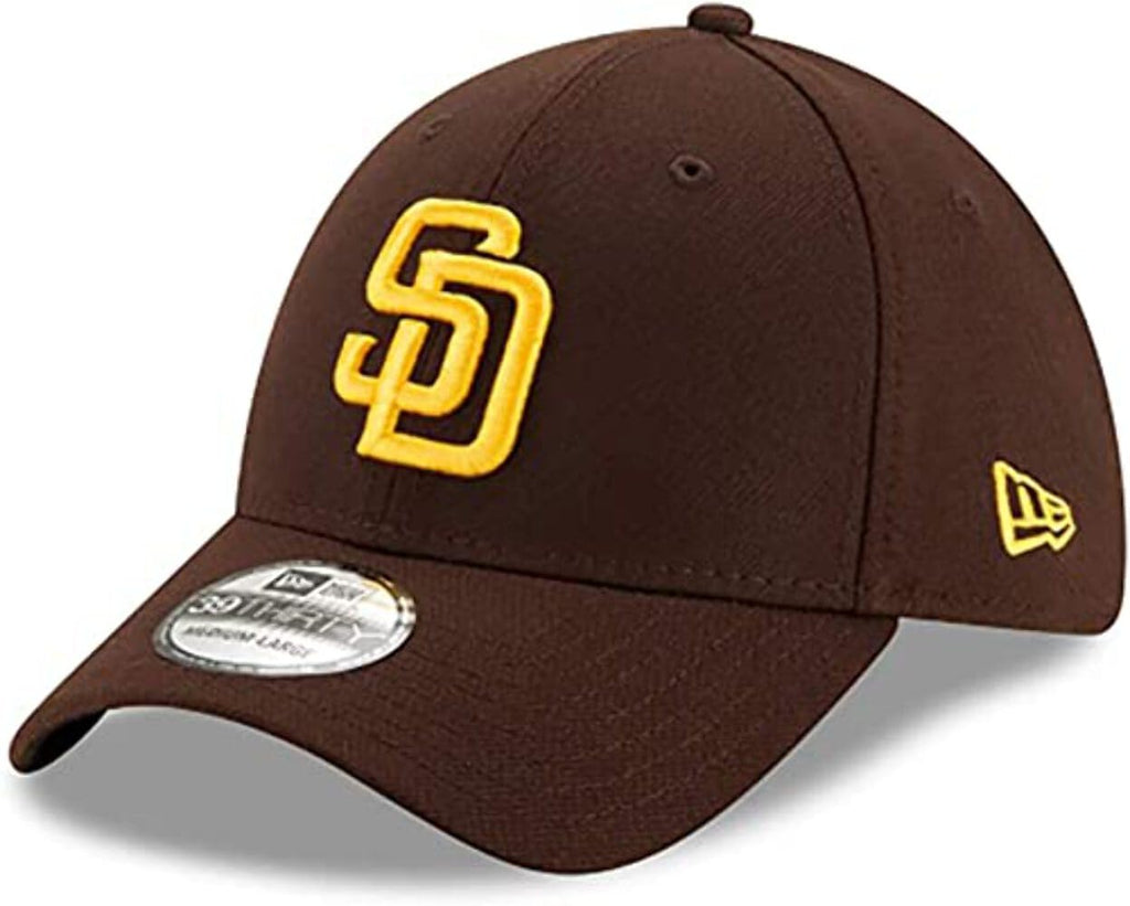 New Era MLB 39Thirty Team Classic Stretch Flex Fit Team Color Primary Logo Primary Logo Baseball Cap Hat - San Diego Padres Brown - Medium-Large