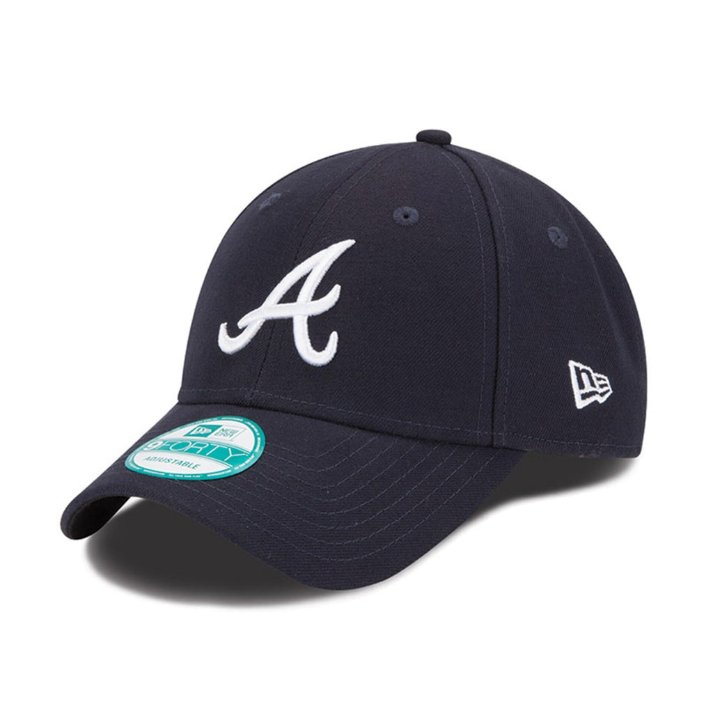 New Era MLB The League 9FORTY Team Color Primary Logo Adjustable Hat Cap One Size Fits All - Atlanta Braves Navy