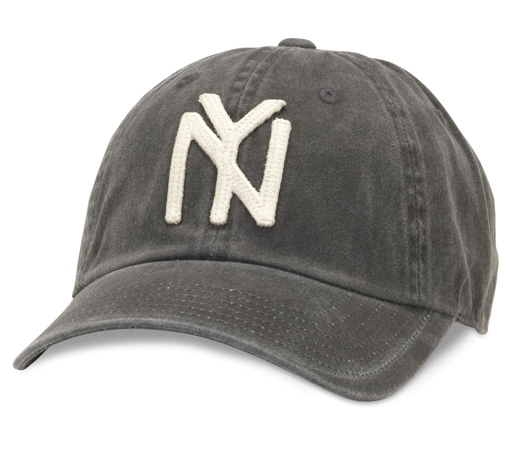 AMERICAN NEEDLE New York Black Yankees Historic Negro League Team Archive Baseball Cap Adjustable Buckle Strap Dad Hat (44747A-NBY-BLK)