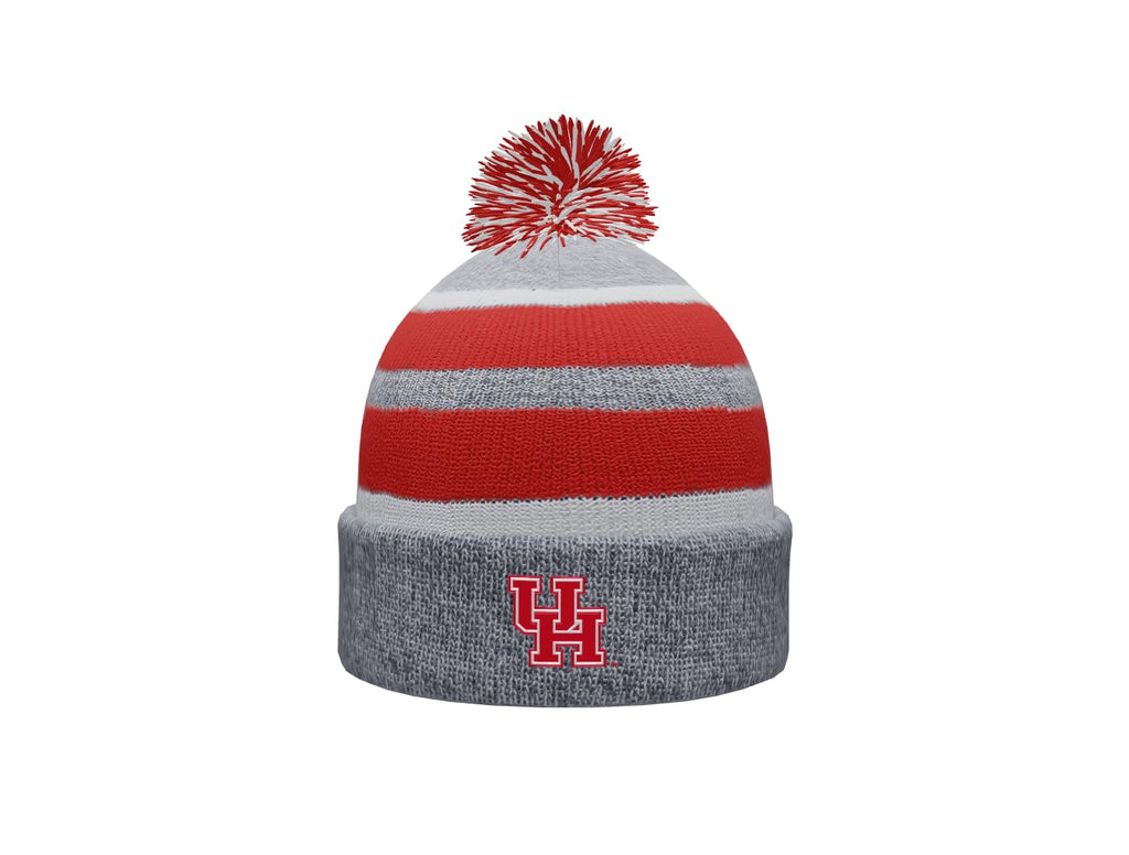 Sport Your Gear Houston Cougars Prime Cuffed Fold Over Pom Pom Winter Knit Beanie