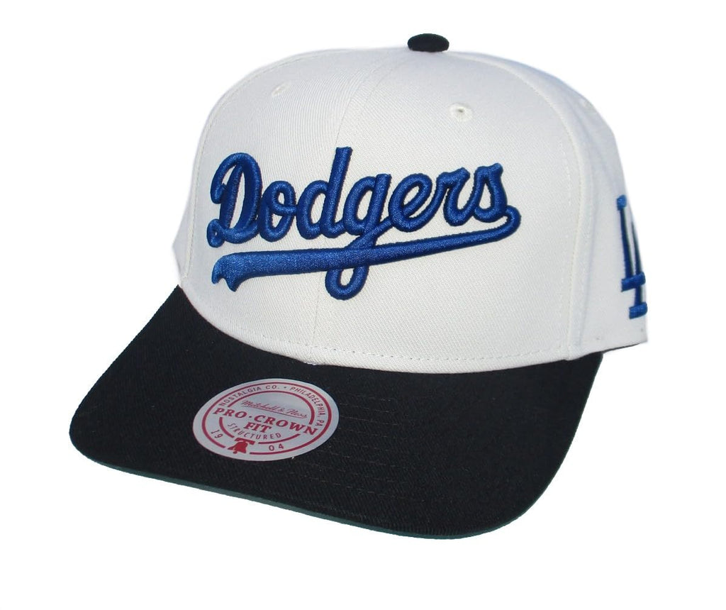 Mitchell & Ness MLB Off Word Pro Snapback Adjustable Hat Cap - Off White (US, Alpha, One Size, Off White, Los Angeles Dodgers)