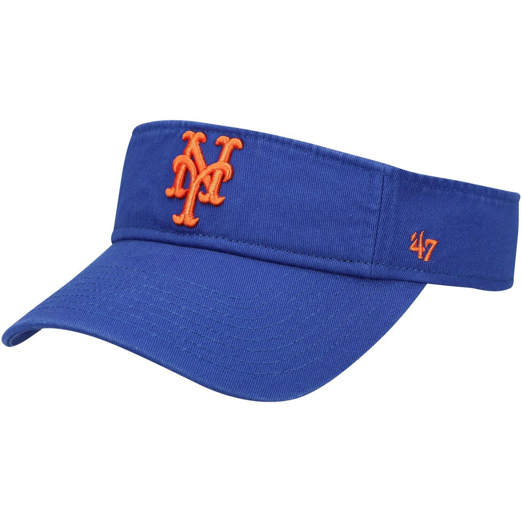 47 MLB Unisex-Adult Clean Up Adjustable Visor Hat (US, Alpha, One Size, New York Mets - Royal)