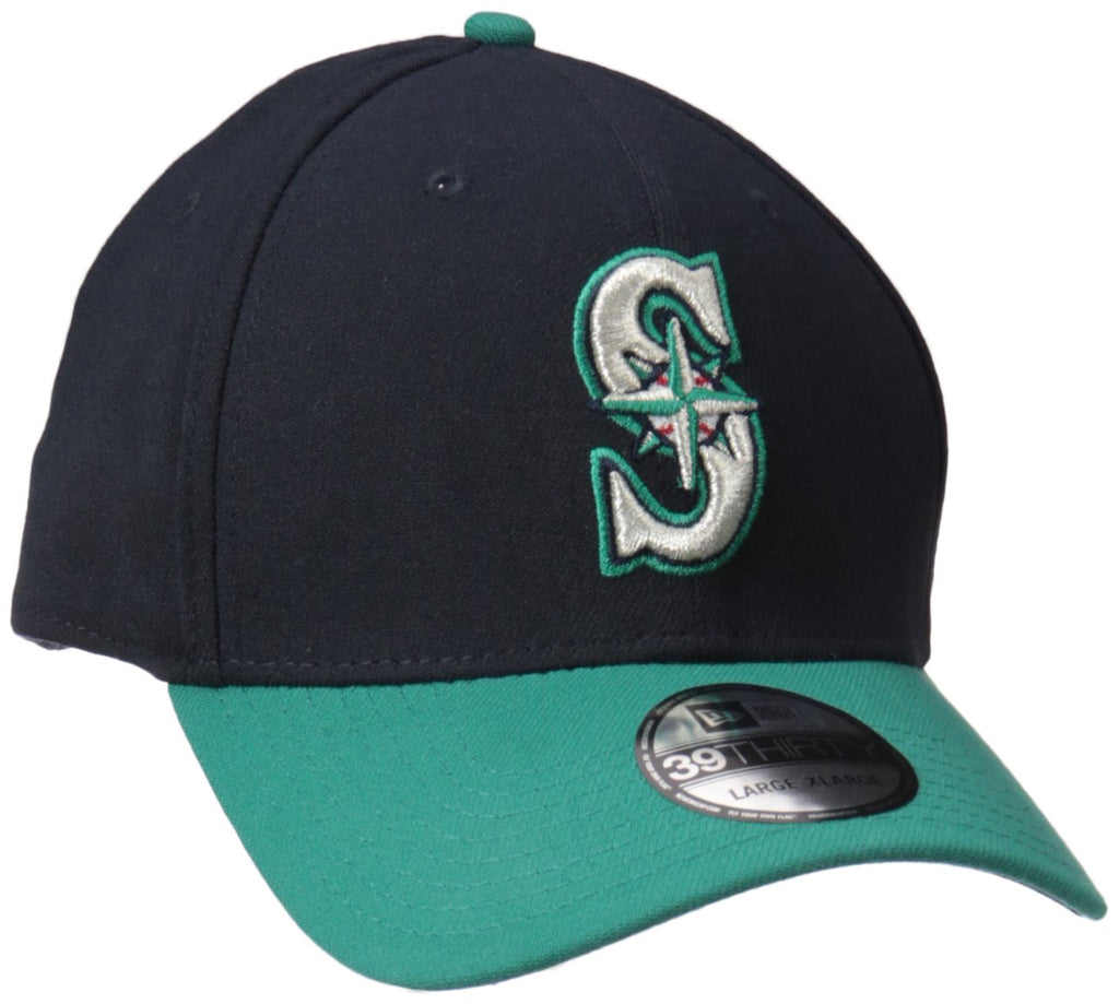 New Era MLB Seattle Mariners Team Classic Alternative 39Thirty Stretch Fit Cap, Blue, Medium/Large