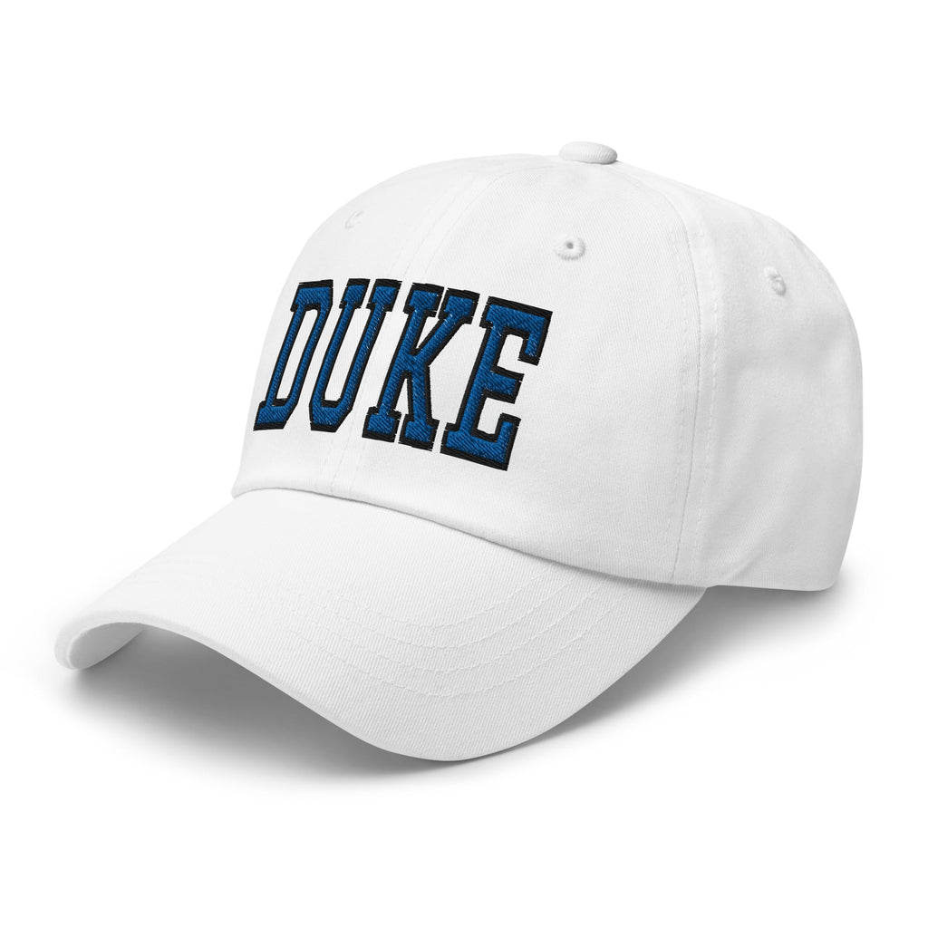 RIVEMUG NG Duke Curved Bill Embroidered Cap Relaxed Fit Low Crown Adjustable Dad Hat White