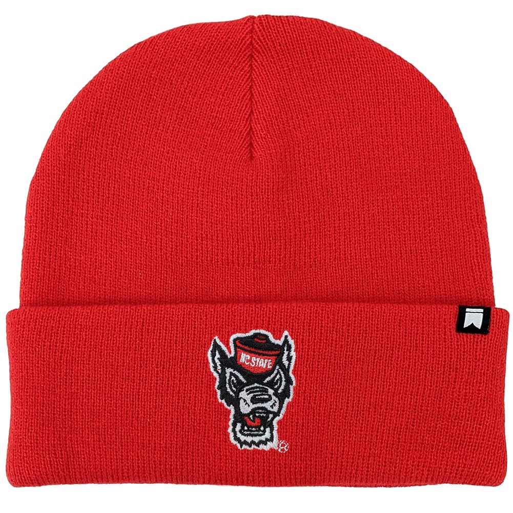 Campus Lab Official North Carolina State University Team Logo Knit Beanie - Unisex for Men and Women