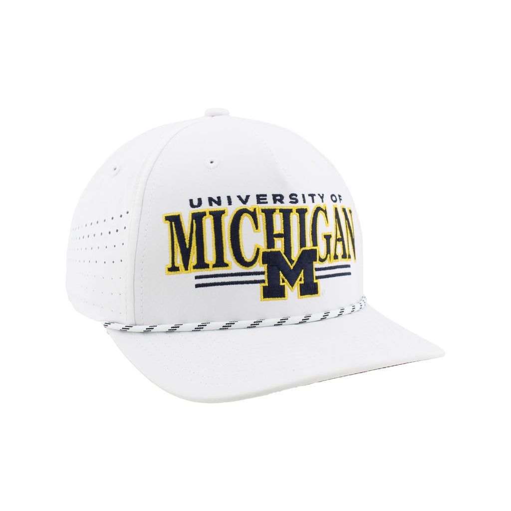 Michigan Wolverines NCAA Officially Licensed Rope Hat Snapback Performance Regalia White