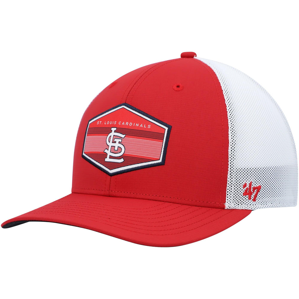 47 MLB Burgess Adjustable Snapback Mesh Trucker Hat, Adult One Size Fits All (St Louis Cardinals)