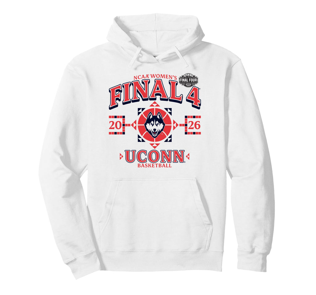 Connecticut Huskies Final Four 2026 Women's Basketball White Pullover Hoodie