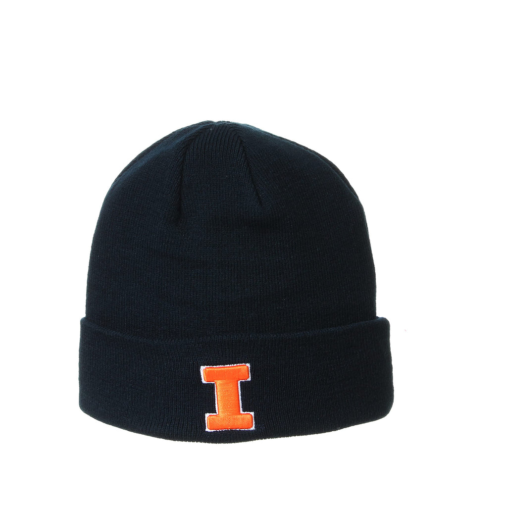 NCAA Illinois Illini Mens Cuff Beanie Team Color, Illinois Illini Navy, One Size