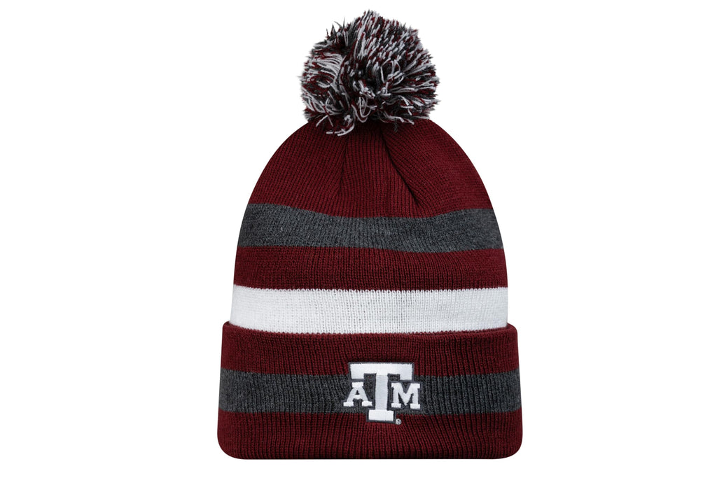 LogoFit Winter Hat for Men and Women - Knit Pom Beanie (Texas A&M)