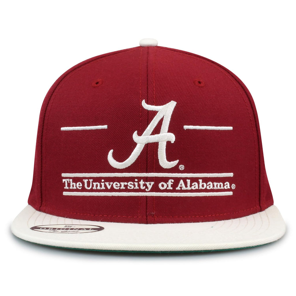 The Game One Size NCAA Licensed, Alabama Crimson Tide Flat Brim Snapback Hat, Red/Split Bar
