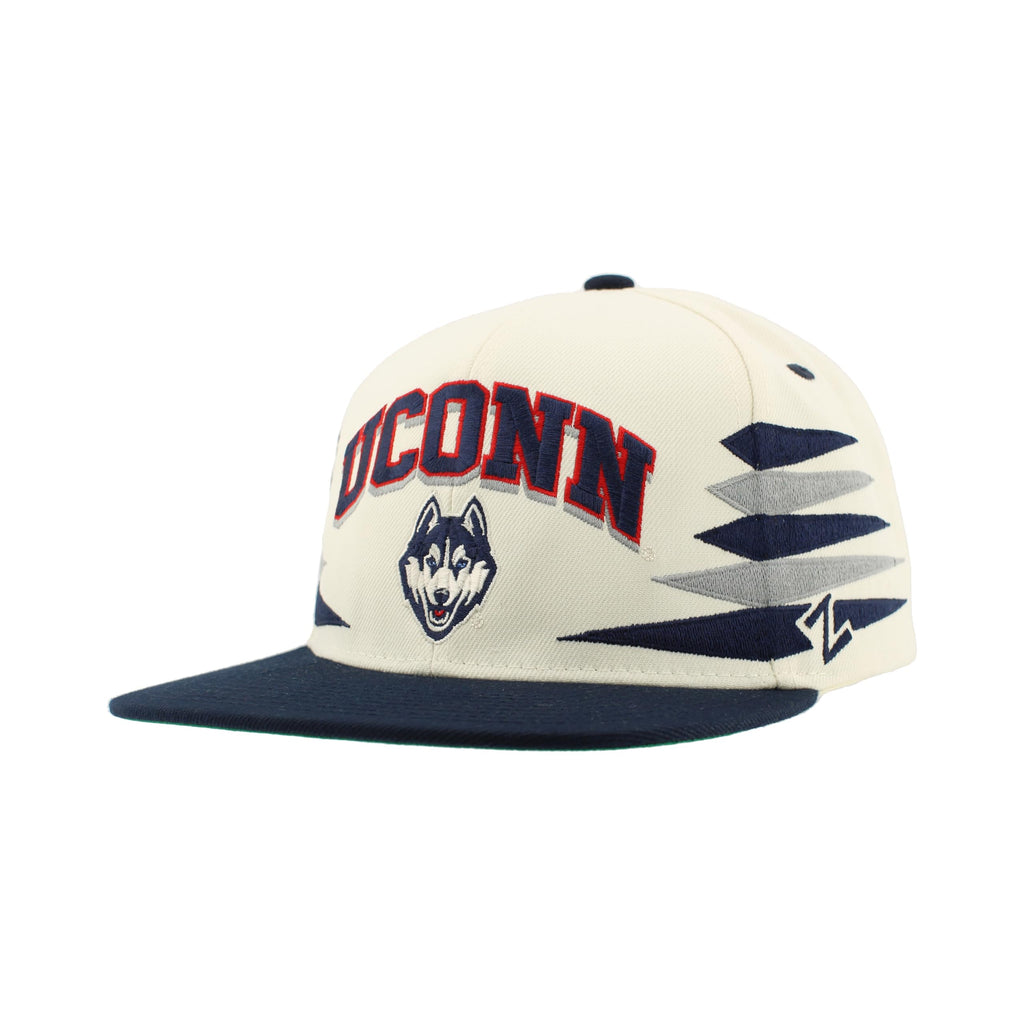 Connecticut Huskies NCAA Officially Licensed Hat Flat Snapback Z11 Retro Diamond Team Color
