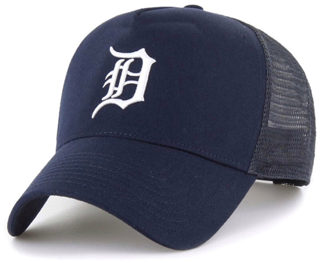 Officially Licensed Detroit Baseball Navy Blue/White Mesh Trucker Hat Classic MVP Tigers Primary Home Team Logo Adjustable Snapback Sports Ball Cap