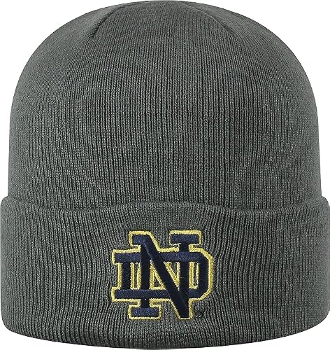 Collegiate Cuffed Knit Beanie Hats (US, Alpha, One Size, ND Charcoal)