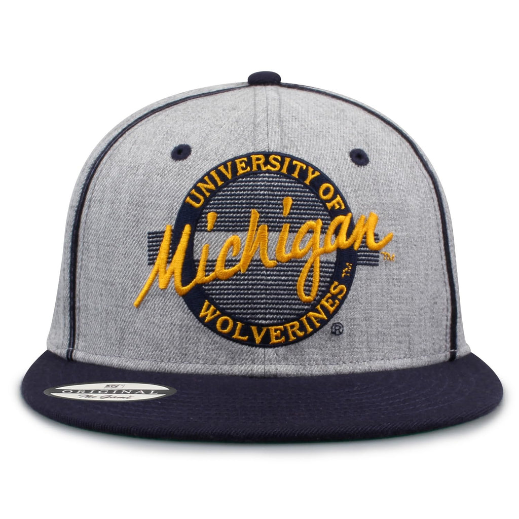 The Game NCAA Licensed Michigan Wolverines Flat Brim Snapback Hat, University of Michigan Game Day Hat