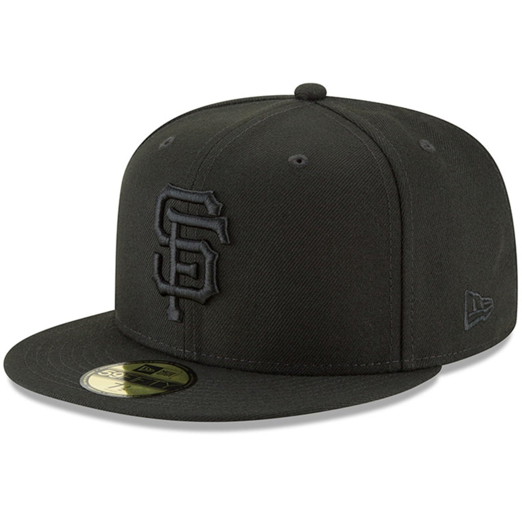 New Era MLB 59FIFTY San Francisco Giants Black on Black Authentic Collection Fitted On Field Baseball Cap Hat - 7