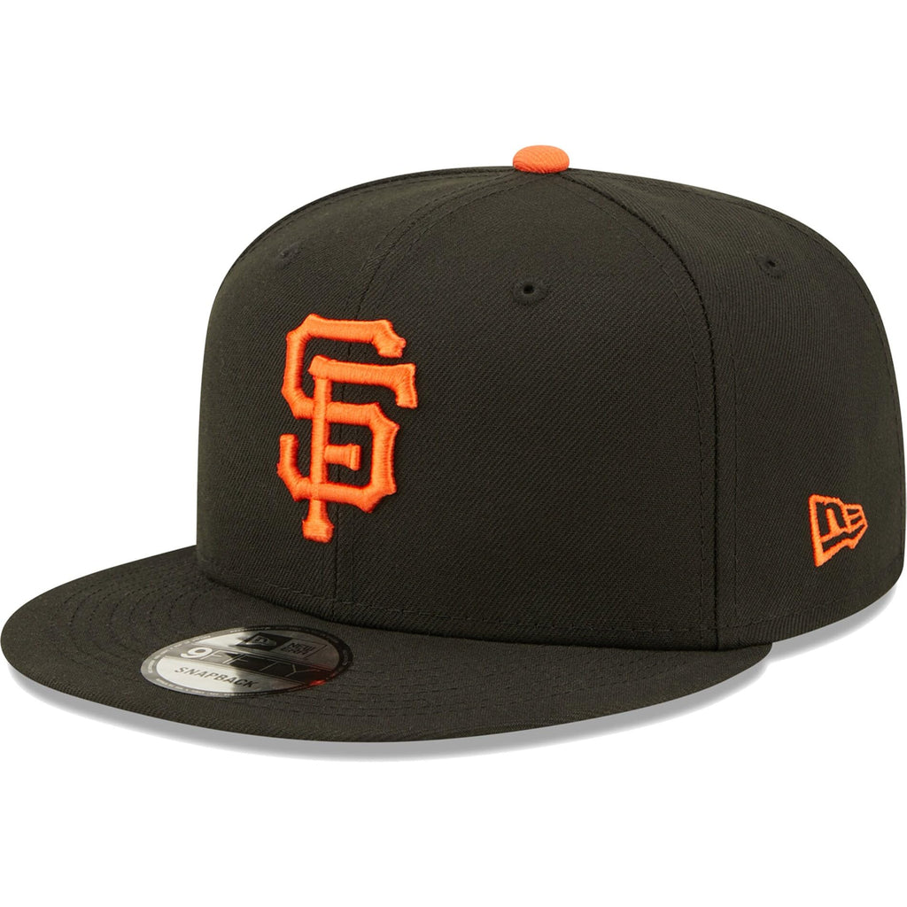 New Era Unisex-Adult MLB 9Fifty Team Color Primary Logo Adjustable Snapback Hat Cap One Size Fits All - San Francisco Giants Black