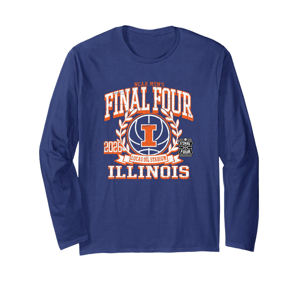 Illinois Illini Final Four 2026 Men's Basketball Vintage Long Sleeve T-Shirt