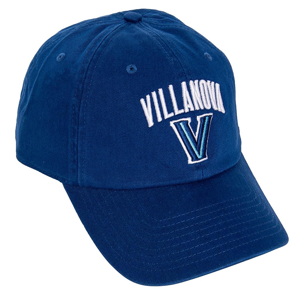 Desert Cactus Villanova University Baseball Hat VU Wildcats Brimmed Embroidered Hats Cap Adjustable Cloth Strap Adult (Style C1) Blue