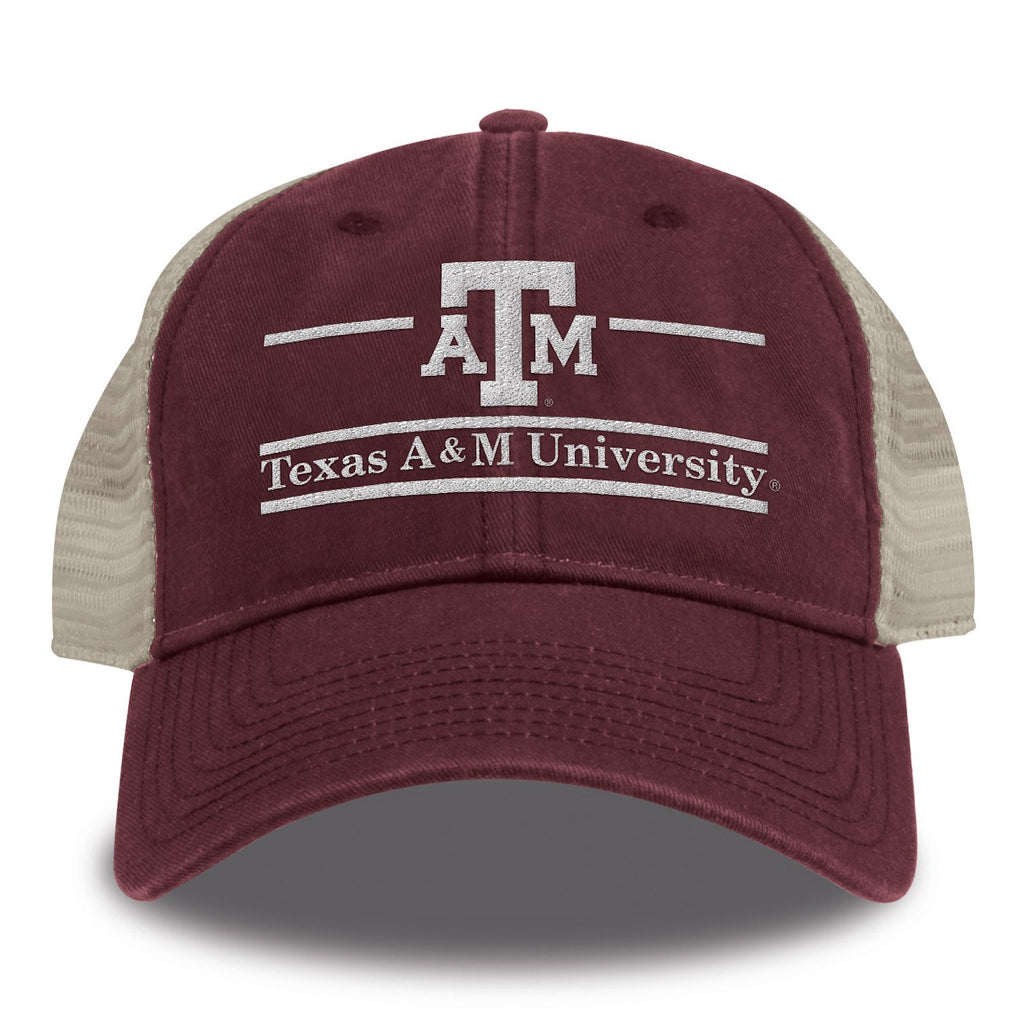 The Game Split Bar Design Trucker Mesh Hat, Maroon, Adjustable, Texas A&M Aggies