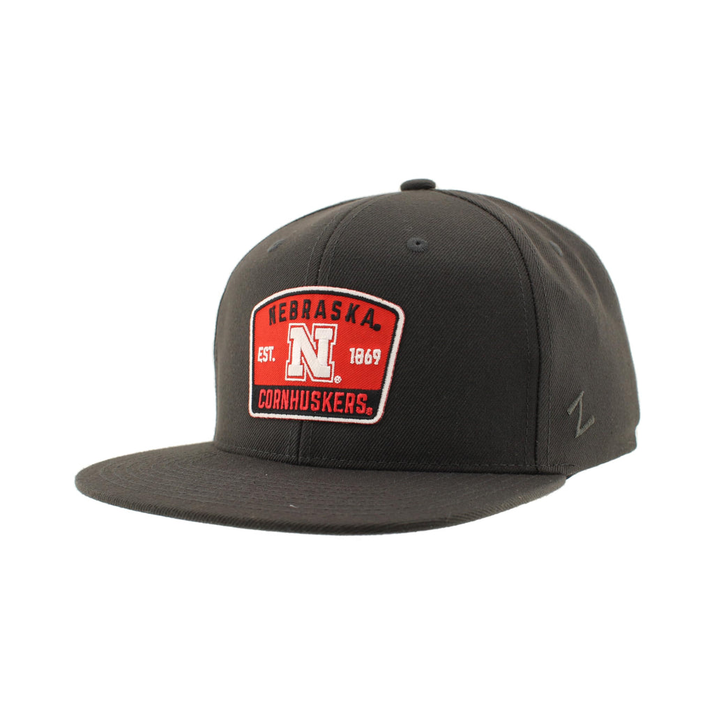 Nebraska Cornhuskers NCAA Officially Licensed Hat Flat Snapback Z11 Switchback Charcoal
