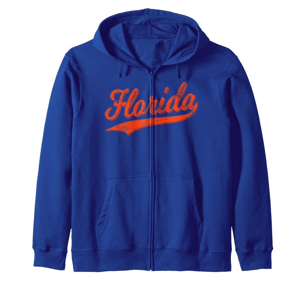 FLORIDA VARSITY STYLE TEXT FLAG SPORTS ATHLETIC JERSEY STYLE Zip Hoodie
