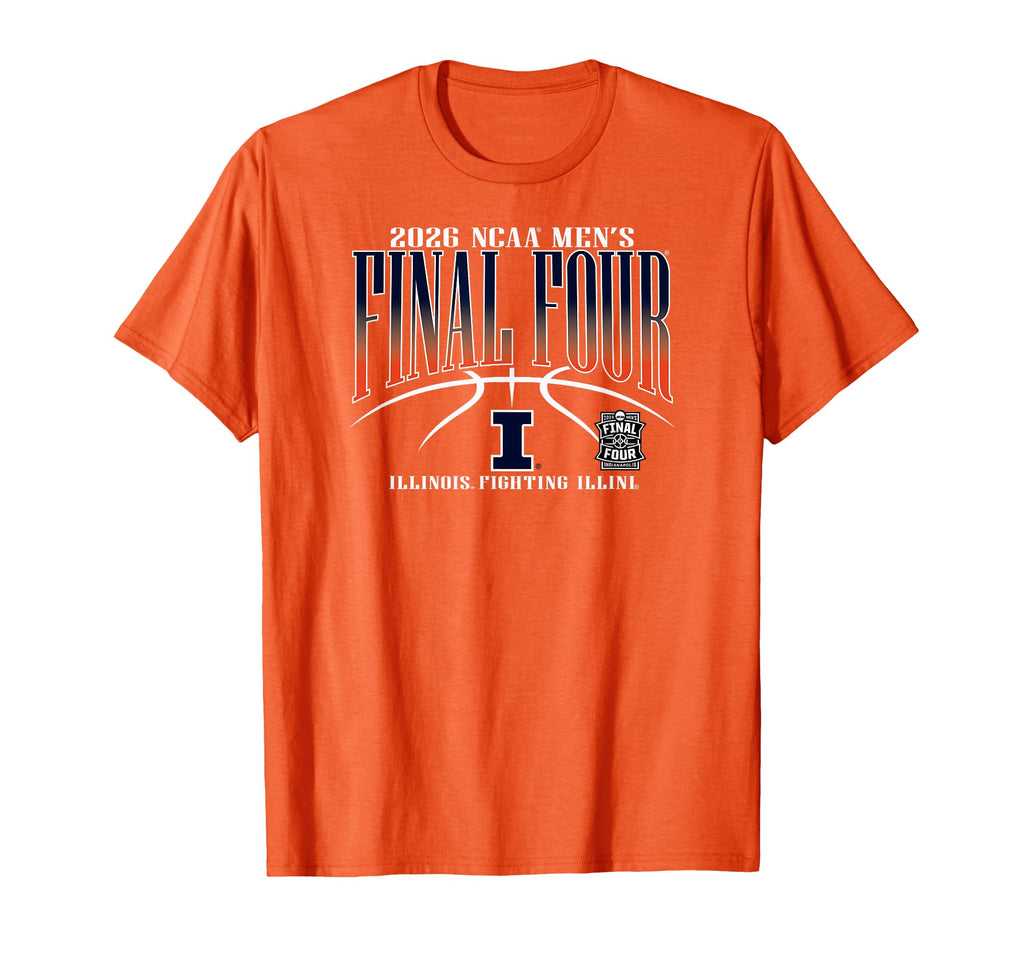 Illinois Illini Final Four 2026 Men's Basketball Orange T-Shirt