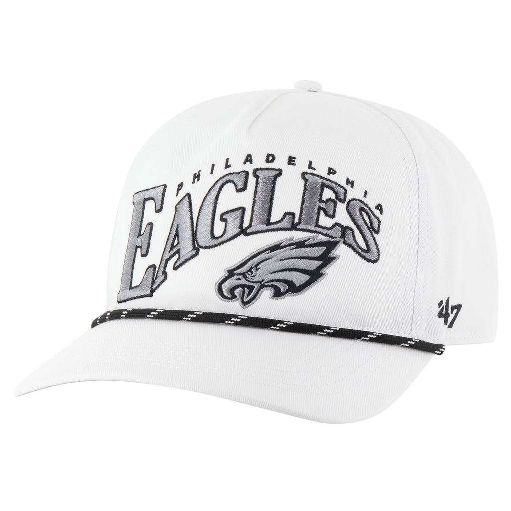 47 Men's White Philadelphia Eagles Wave Speckle Hitch Rope Adjustable Hat