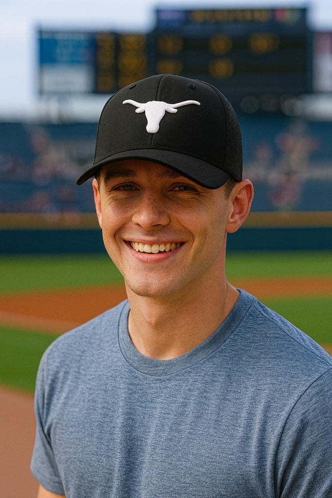 Officially Licensed Texas University Hat Classic MVP Black/White Mesh Trucker Adjustable Embroidered Team Logo Structured Snapback Baseball Sports Cap