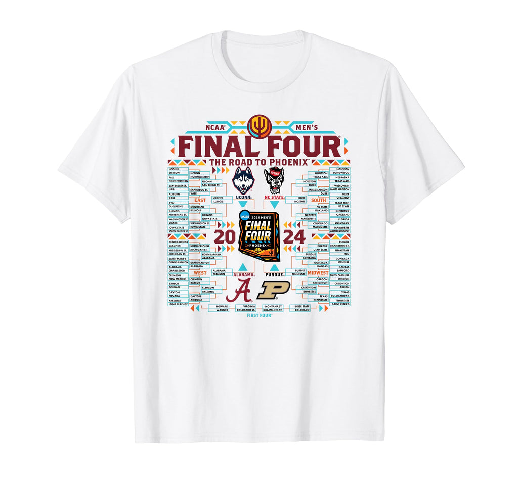 NCAA Final Four 2024 March Madness Basketball Bracket T-Shirt