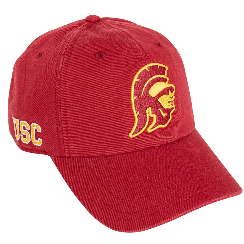 Desert Cactus USC Baseball Hat University of Southern California Trojans Brimmed Embroidered Hats Cap Adjustable Cloth Strap Adult (Style C1) Red