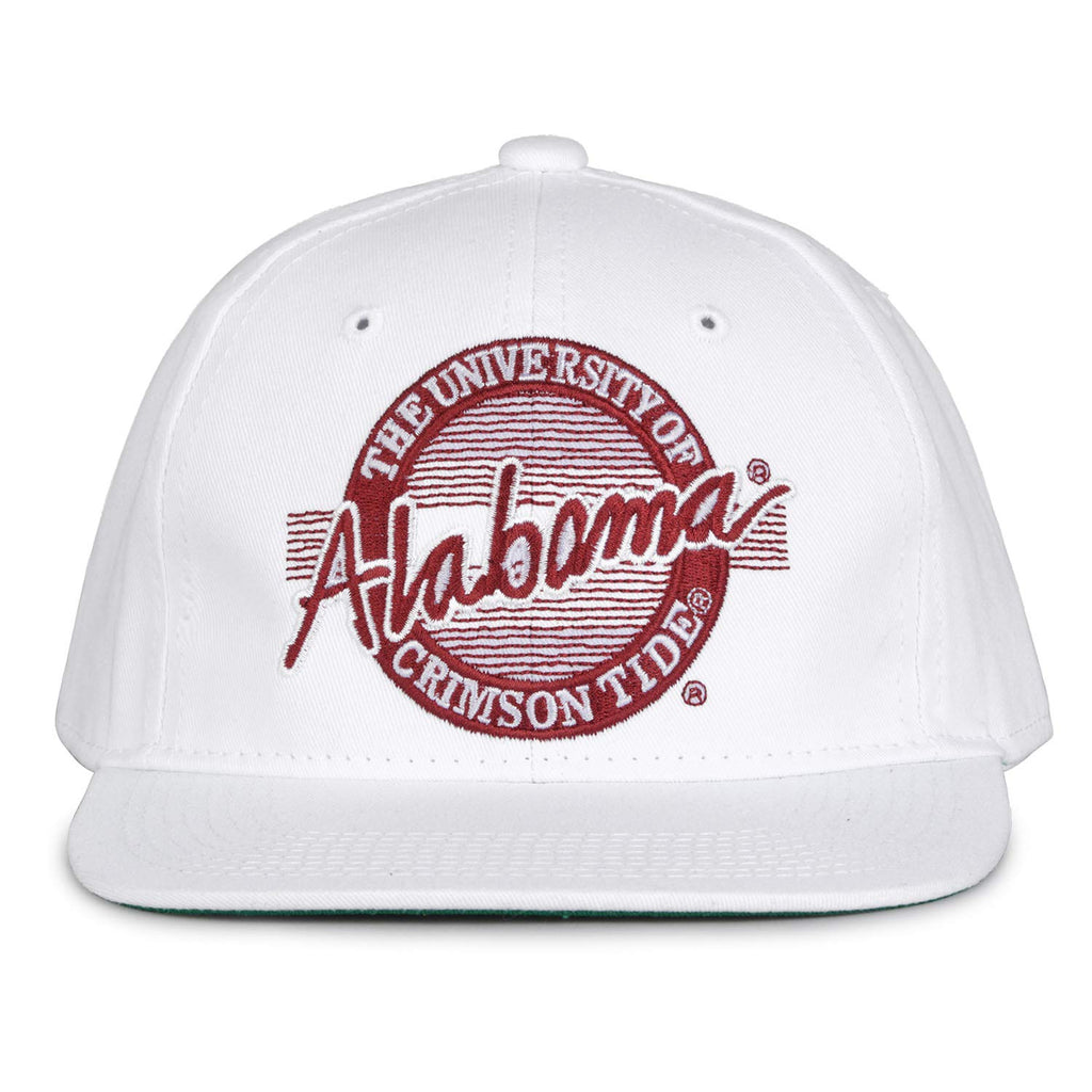 NCAA Alabama Crimson Tide Unisex Retro Classic Circle Design, White, Adjustable