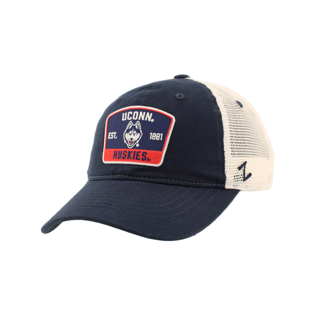 Connecticut Huskies NCAA Officially Licensed Hat University Patch Switchback Team Color Stone