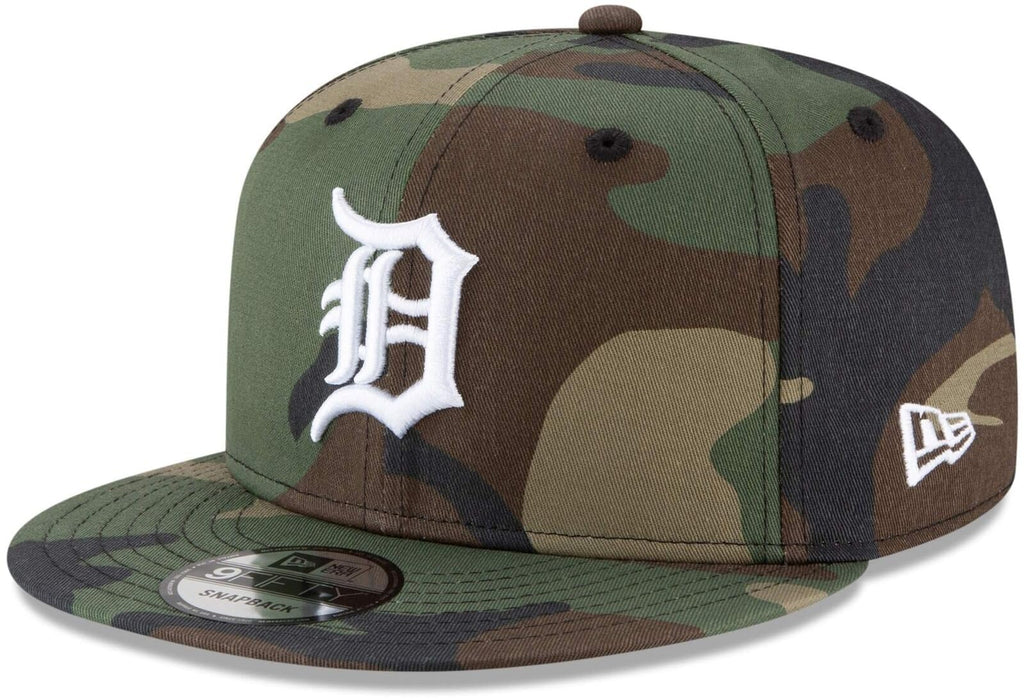 New Era Unisex-Adult MLB 9Fifty Camo Primary Logo Adjustable Snapback Hat Cap One Size Fits All - Detroit Tigers Camo Green