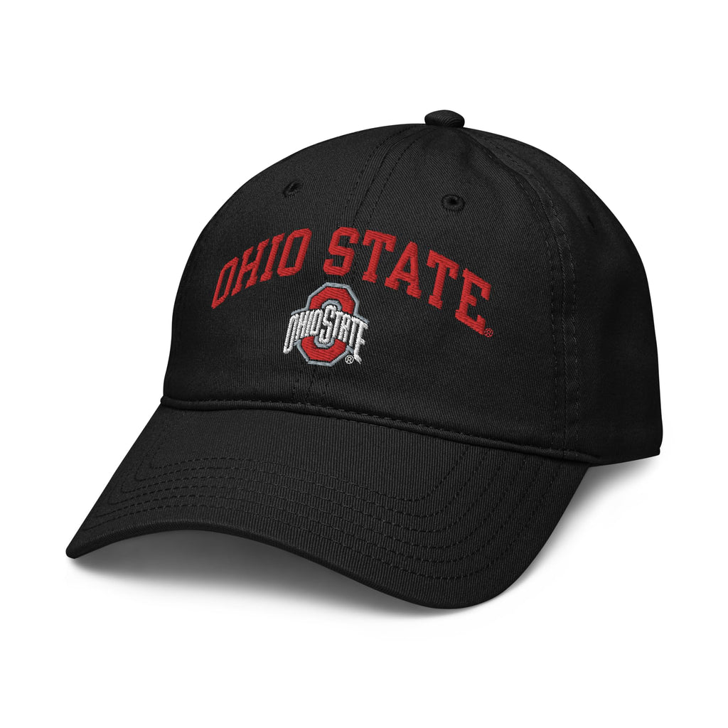 Elite Authentics Ohio State Buckeyes Arch Over Black Officially Licensed Adjustable Baseball Hat, One Size