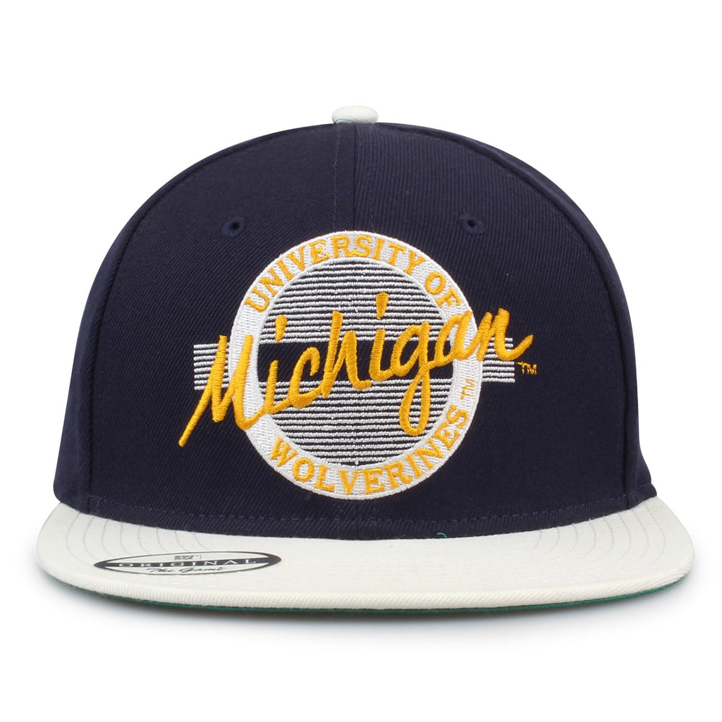 The Game NCAA Licensed Michigan Wolverines Flat Brim Snapback Hat, University of Michigan Game Day Hat
