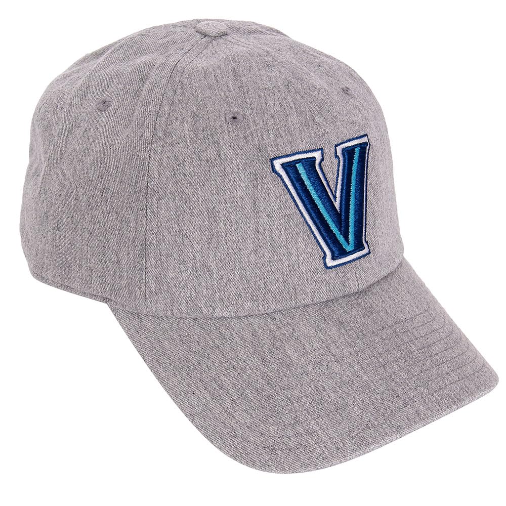 Desert Cactus Villanova University Baseball Hat VU Wildcats Brimmed Embroidered Hats Cap Adjustable Cloth Strap Adult (Style E1) Grey