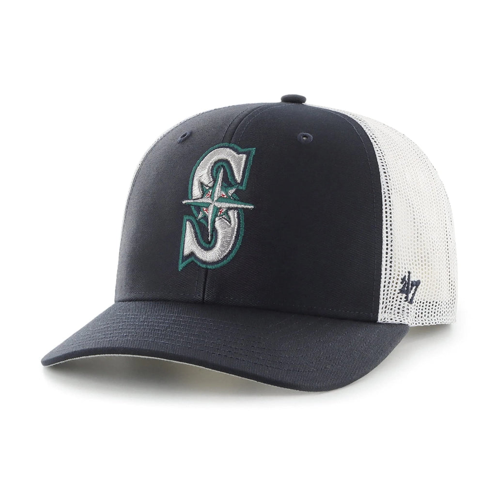'47 MLB Trucker Snapback Adjustable Hat, Adult One Size Fits All - Seattle Mariners, Seattle Mariners Navy