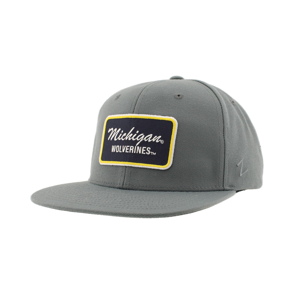 Michigan Wolverines NCAA Officially Licensed Hat Flat Snapback Z11 Brick Gray
