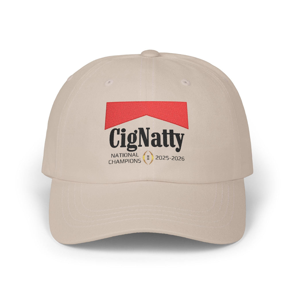 CigNatty Dad Hat, Curt Cignetti Cap, Indiana Football National Champs Hat, 2025 College Football Playoff Victory Embroidered Stone