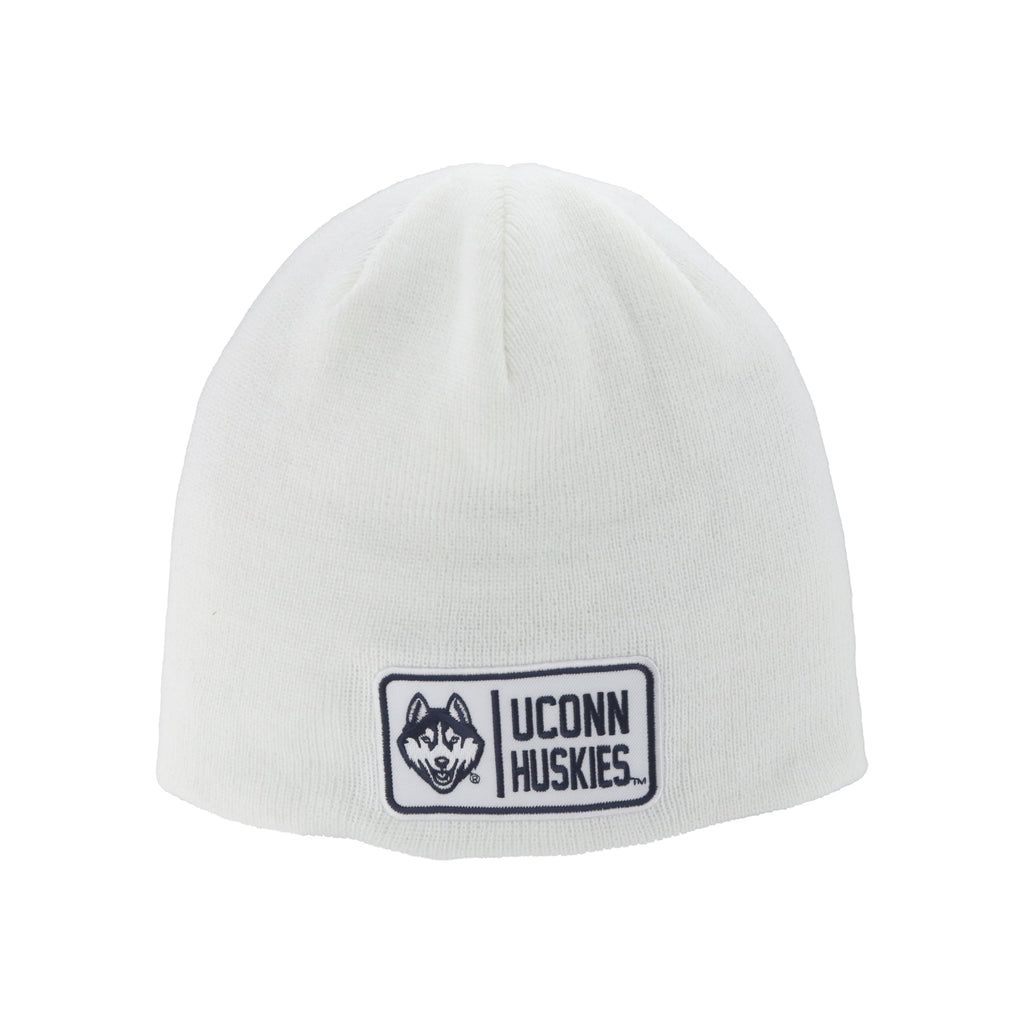 Connecticut Huskies NCAA Officially Licensed Beanie Edge Patch Defer White