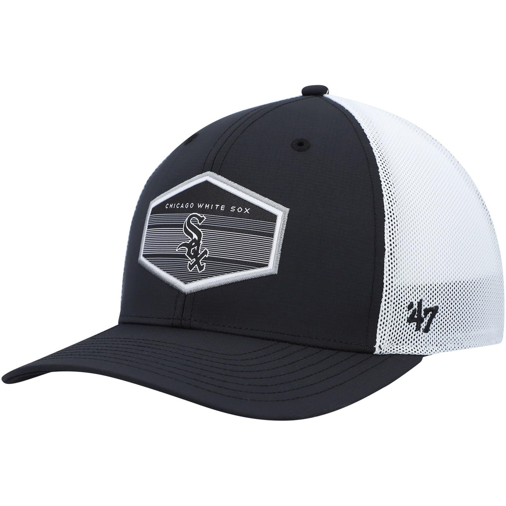 47 MLB Burgess Adjustable Snapback Mesh Trucker Hat, Adult One Size Fits All (Chicago White Sox)