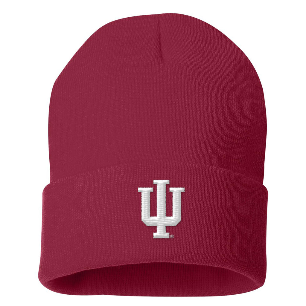 UGP Campus Apparel - BN508 - Indiana Hoosiers Primary Logo - Sports Team Cuffed Beanie - One Size - Cardinal