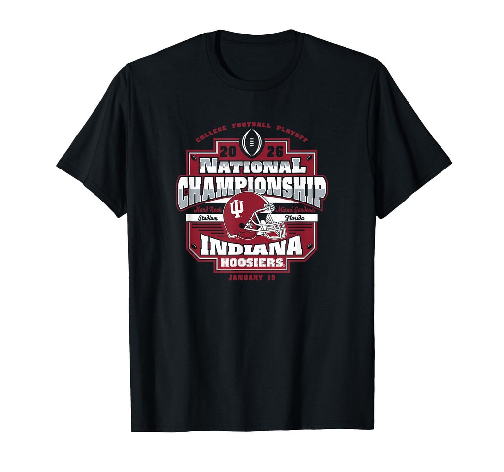 Indiana Hoosiers CFP National Championship 2026 Icon Black T-Shirt