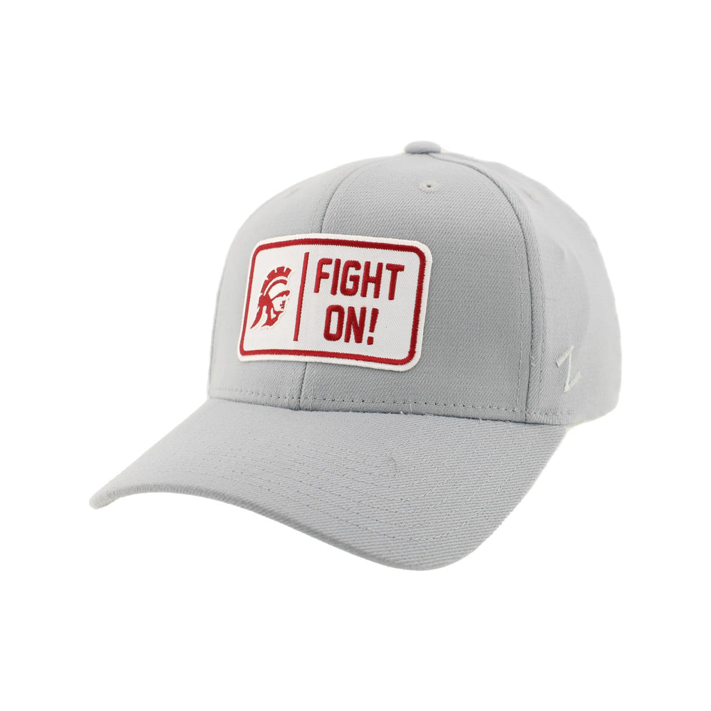 ZHATS Men's Standard NCAA Officially Licensed Fitted Hat ZH Patch Defer Light Gray, Grey, Large