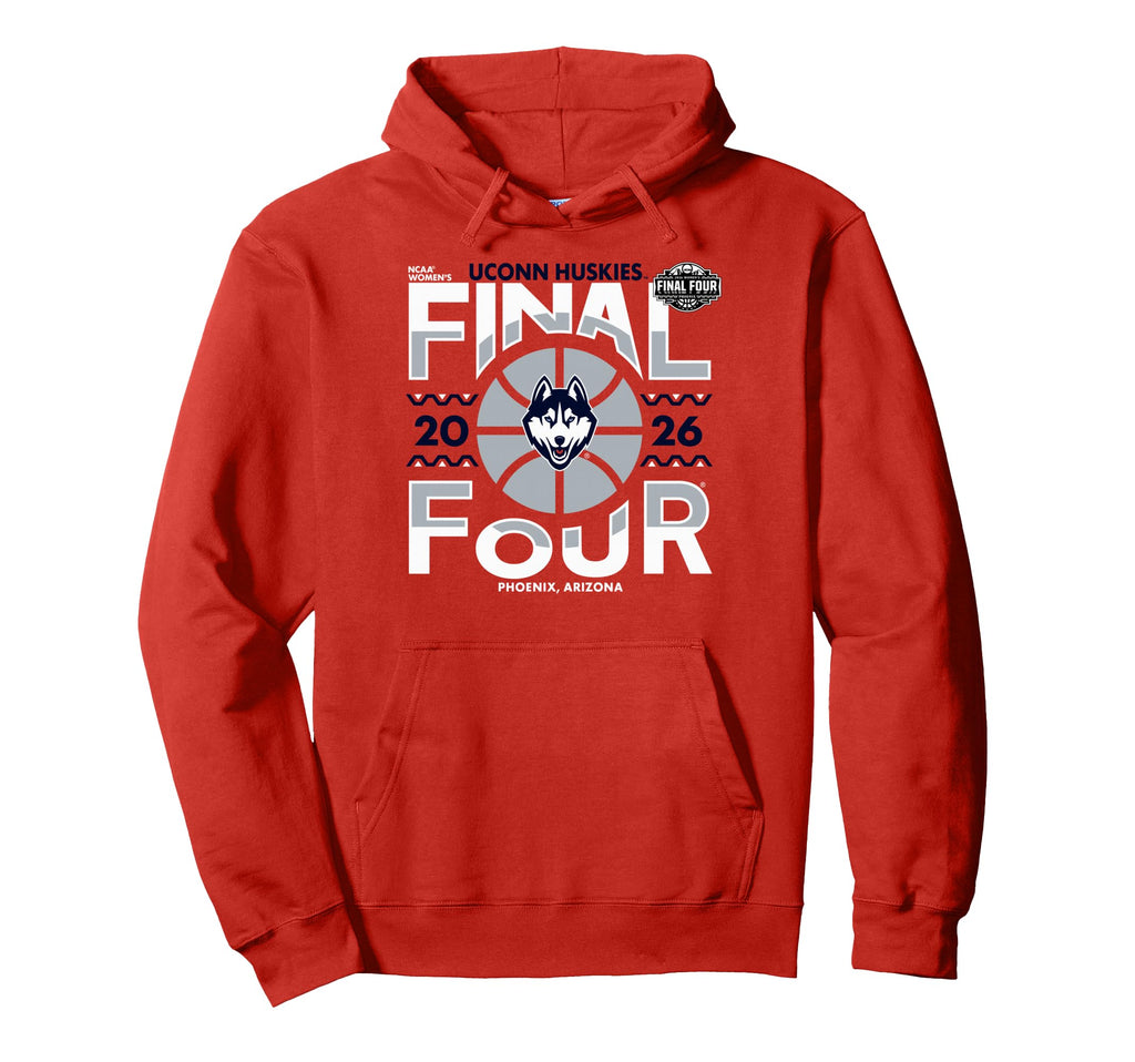 Connecticut Huskies Final Four 2026 Women's Basketball Red Pullover Hoodie