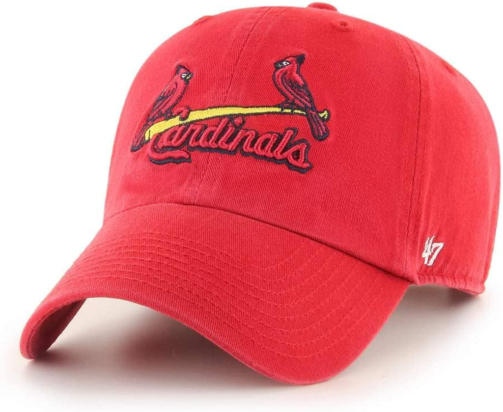 '47 MLB Cooperstown Clean Up Adjustable Hat, Adult (St Louis Cardinals Red Cooperstown), One Size