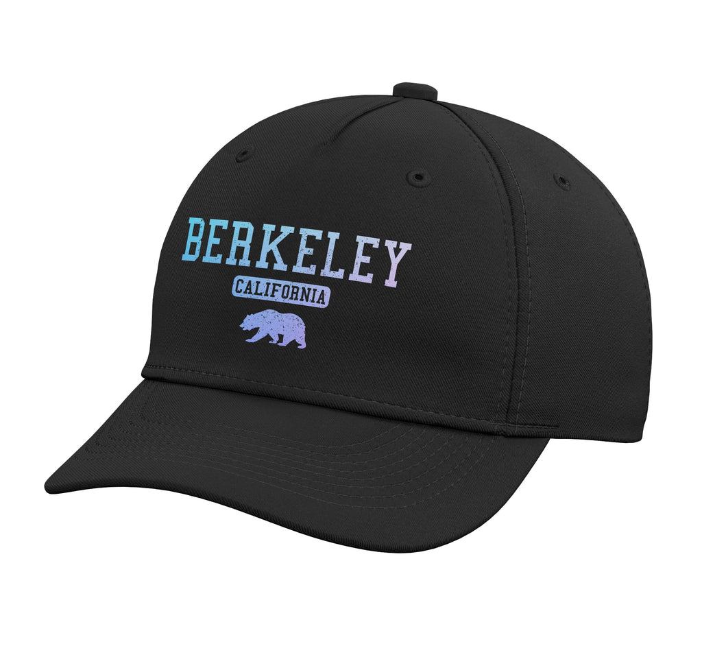 Berkeley California Bear Pride Vintage Adjustable Printed Baseball Hat, Black